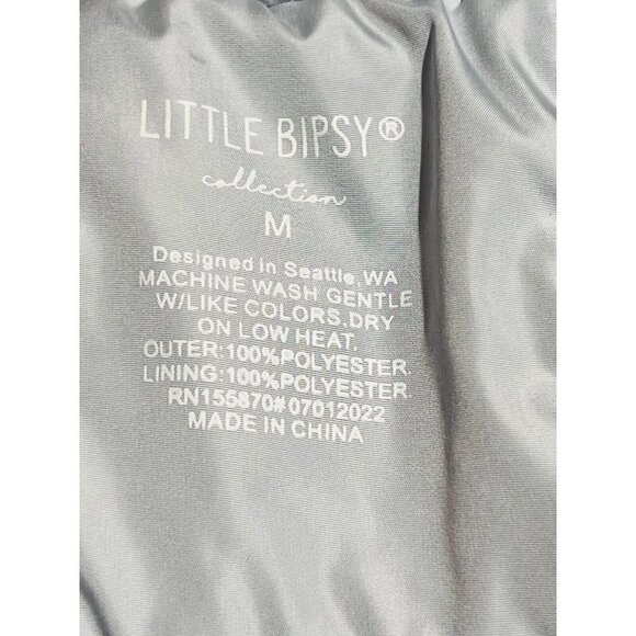 Little Bipsy Sherpa Lined Puffer Vest Big Kids Unisex Size M Ice Gray Zip Snap - Picture 6 of 7